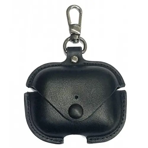 Airpods Pro 3 Leather Case with Keychain Black